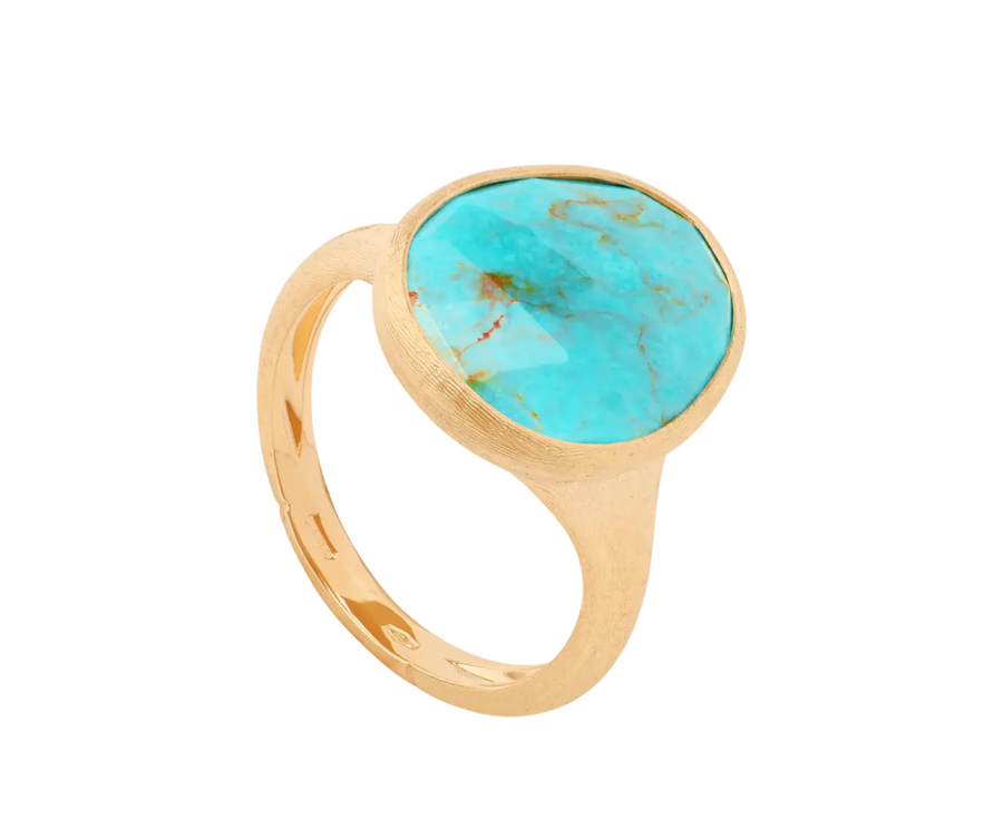 Lunaria Turquoise Ring in 18K Yellow Gold, size 7