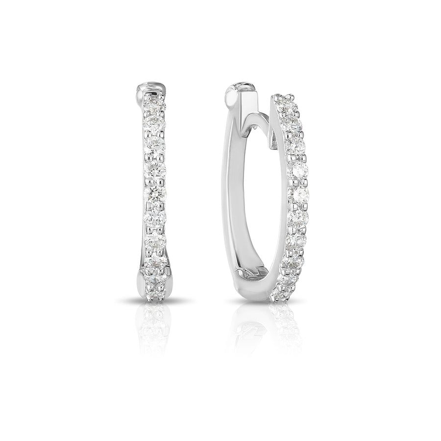 0.20ct Round Diamonds Baby Hoop Earrings in 18K White Gold
