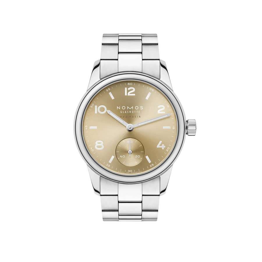 34mm Club Sport Neomatik Watch With Gold Dial in Stainless Steel, Bracelet