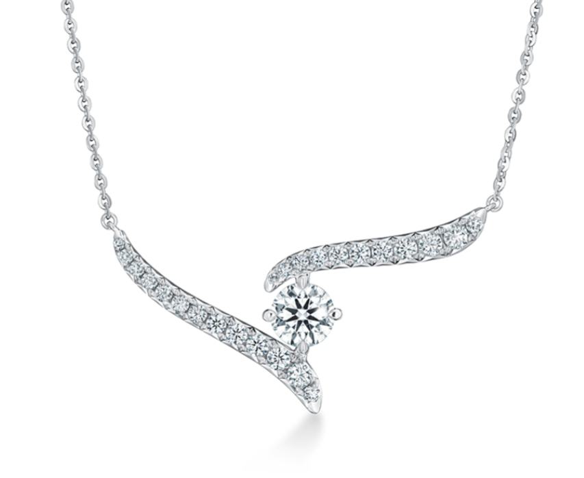 Vela Crossover 0.90Ct Diamond Necklace in 18K White Gold, 18in