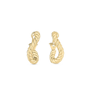 Classic Oro Twisted Hoop Earrings in 18K Yellow Gold