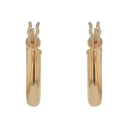 Round Tube Polished Hoop Earrings in 14K Yellow Gold