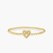 Venetian Princess 0.08Ct Diamond Heart Bracelet in 18K Yellow Gold