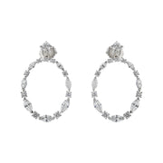 Starry Night Diamond Drop Hoop Earrings