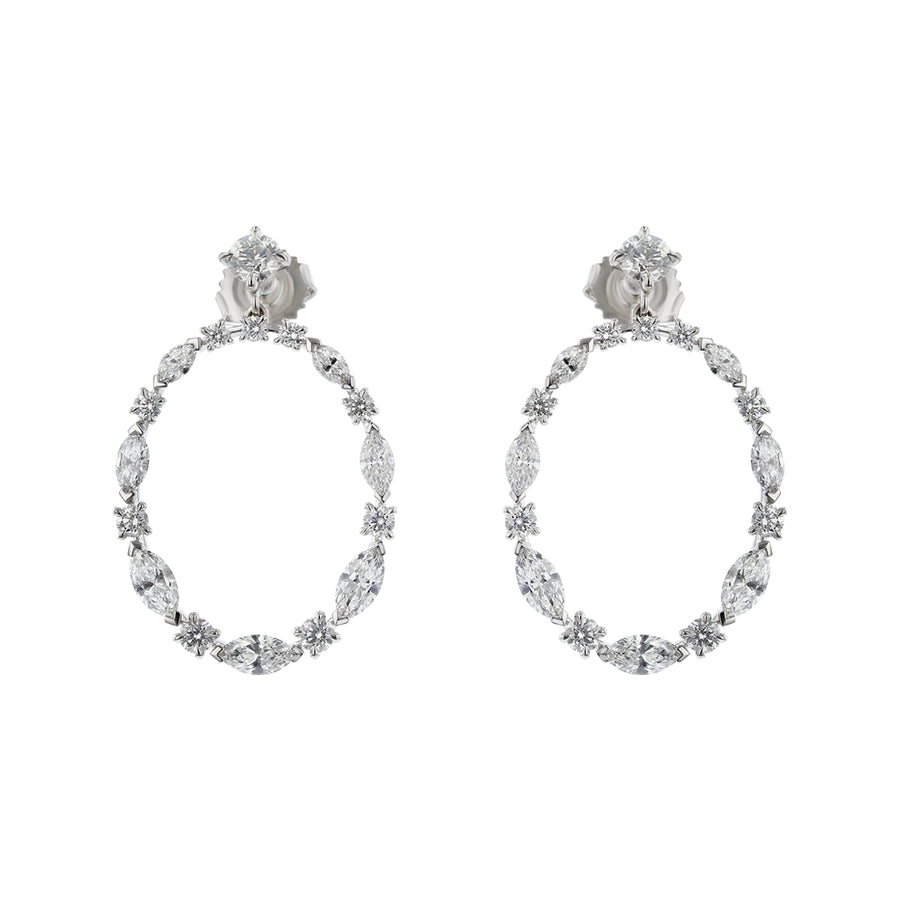 Starry Night Diamond Drop Hoop Earrings