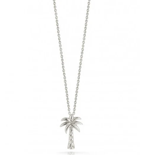Tiny Treasures Palm Tree Pendant in 18K White Gold, 18" chain