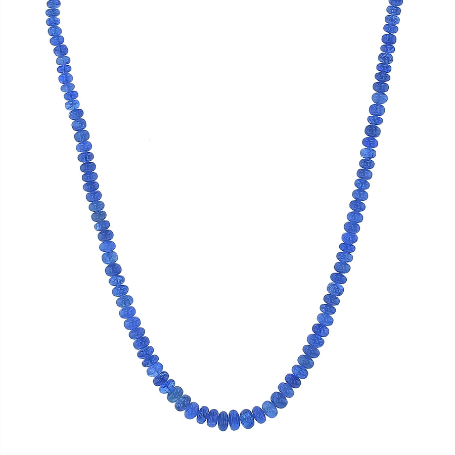 1.01ct Sapphire Bead Graduated Necklace in 18K Yellow Gold, 17.5"