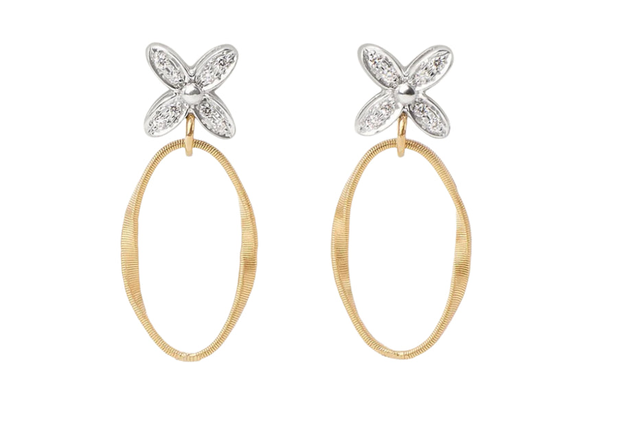 Marrakech Onde 0.11ct Diamond Stud Earrings in 18K Yellow and White Gold