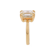 4 Prong Semi-Mount Ring in 18K Yellow Gold for 10x8mm Emerald Cut Center, size 6.75
