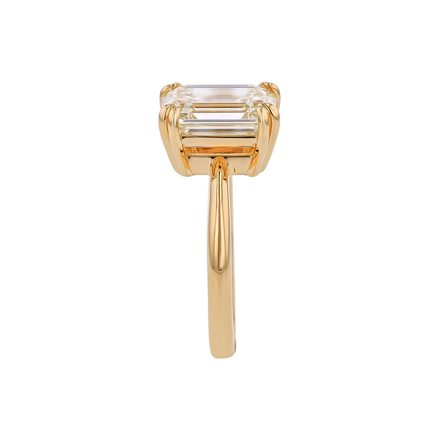 4 Prong Semi-Mount Ring in 18K Yellow Gold for 10x8mm Emerald Cut Center, size 6.75