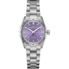34mm Jazzmaster Automatic Lavender Dial Watch in Stainless Steel with Bracelet