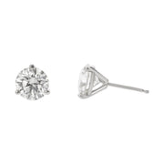 1.00ct Round Brilliant Diamond 3 Prong Stud Earrings in 14K White Gold