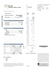 Interlude 2.21ct Princess Diamond, 0.54ct Trillion Diamond, and 0.25ct Diamond Ring in Platinum, size 6