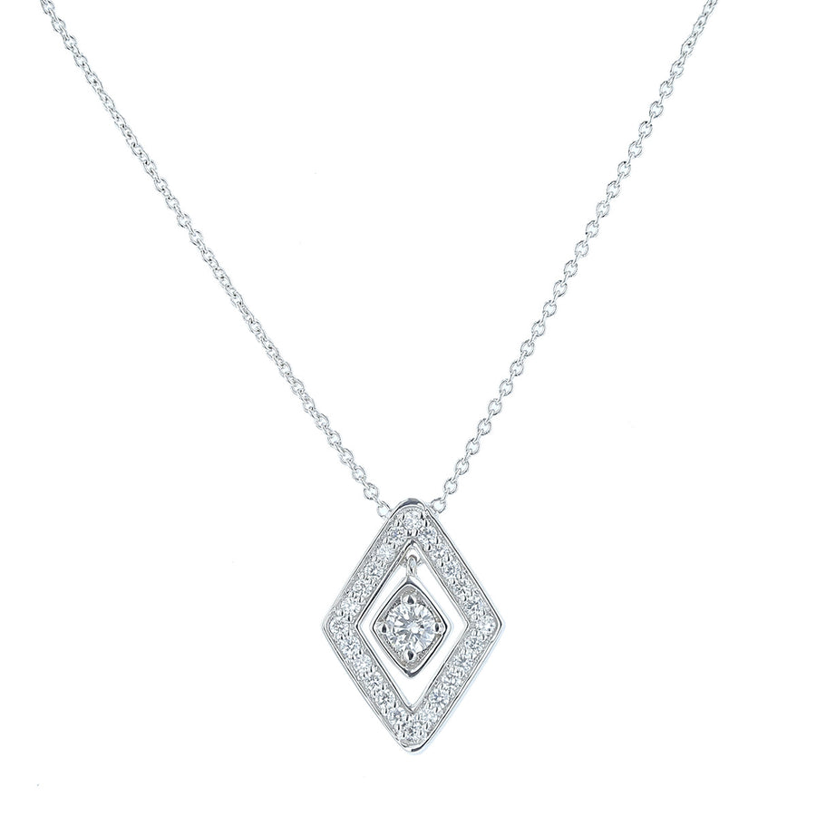 0.27Ct Diamond Diamante Necklace in 18K White Gold