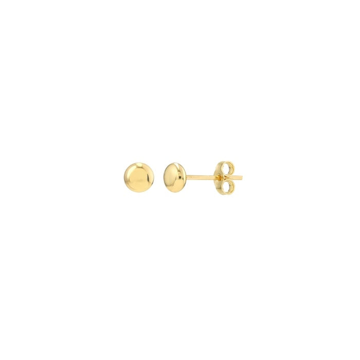 5.5mm Flat Round Stud Earrings in 14K Yellow Gold