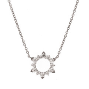 Aerial Eclipse 0.45-0.55Ct Diamond Necklace in 18K White Gold, 18in