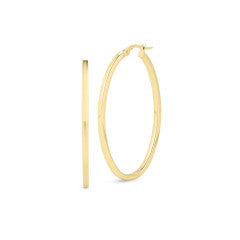 45x35mm Oval Hoop Earring in 18K Yellow Gold