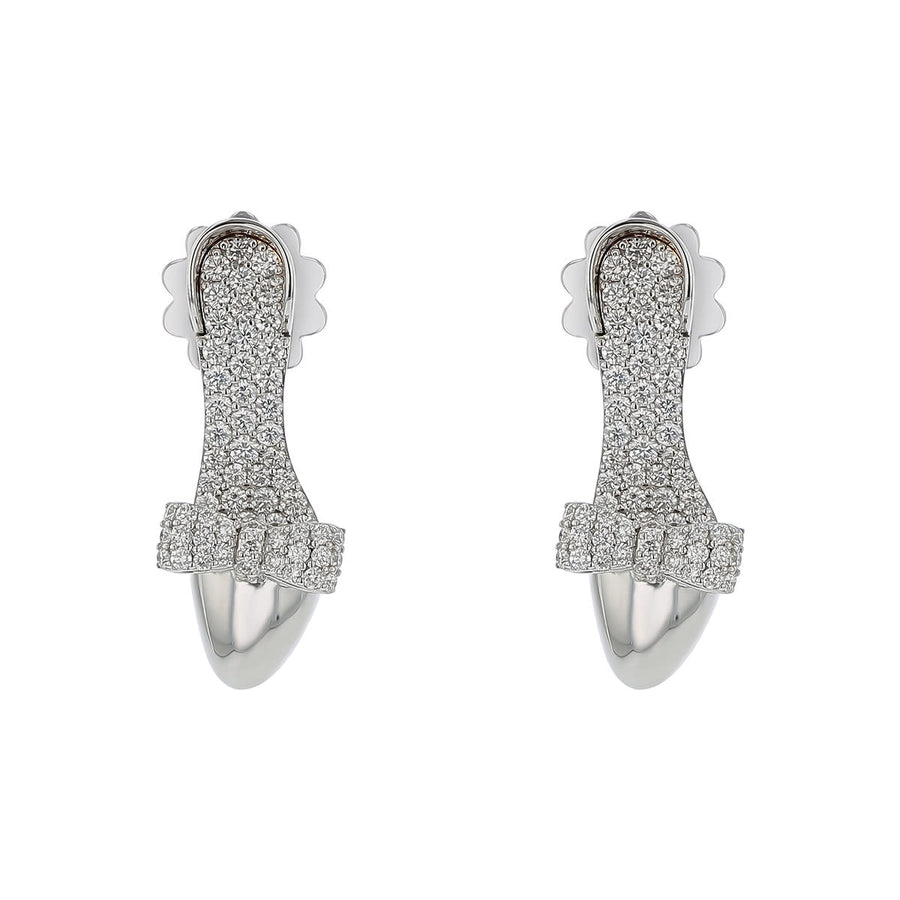 Cinderella 1.35ct Diamond Slipper Earrings in 18K White Gold