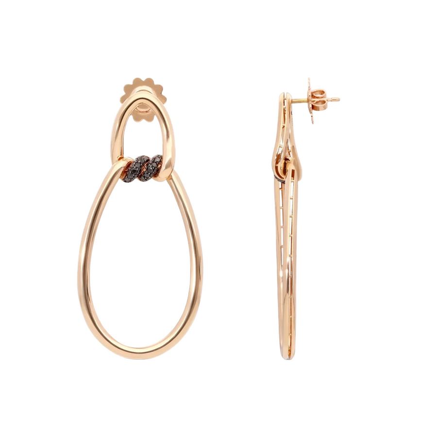 Cialoma 0.45ct Black Diamond Doorknocker Earrings in 18K Rose Gold