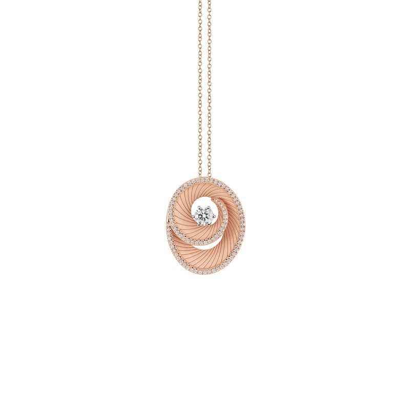 Athena 0.53ct Diamond Pendant in 18K Pink Champagne Gold, 18" chain