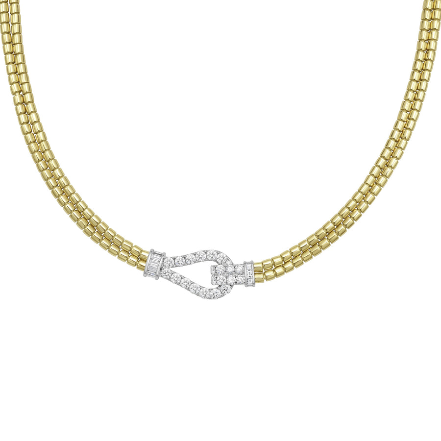 2.04ct Round and 0.60ct Diamond Necklace in 18K Yellow and White Gold, 17"
