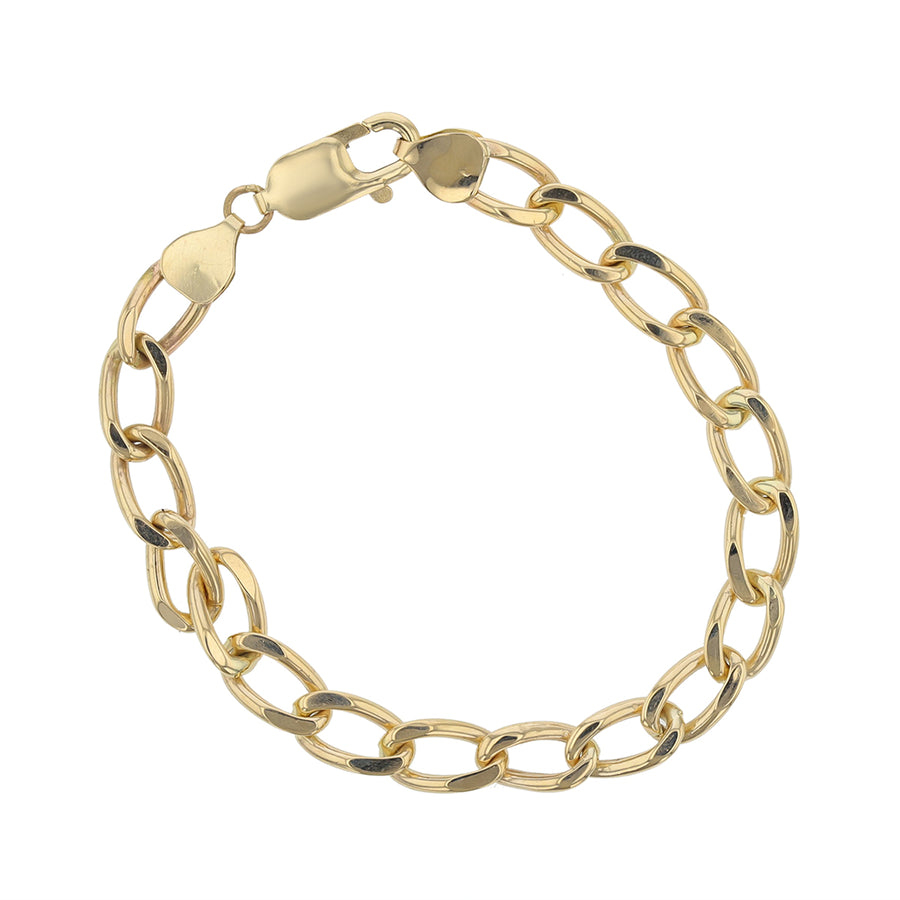 Oval Link Bracelet with Lobster Clasp in 14K Yellow Gold, 7"