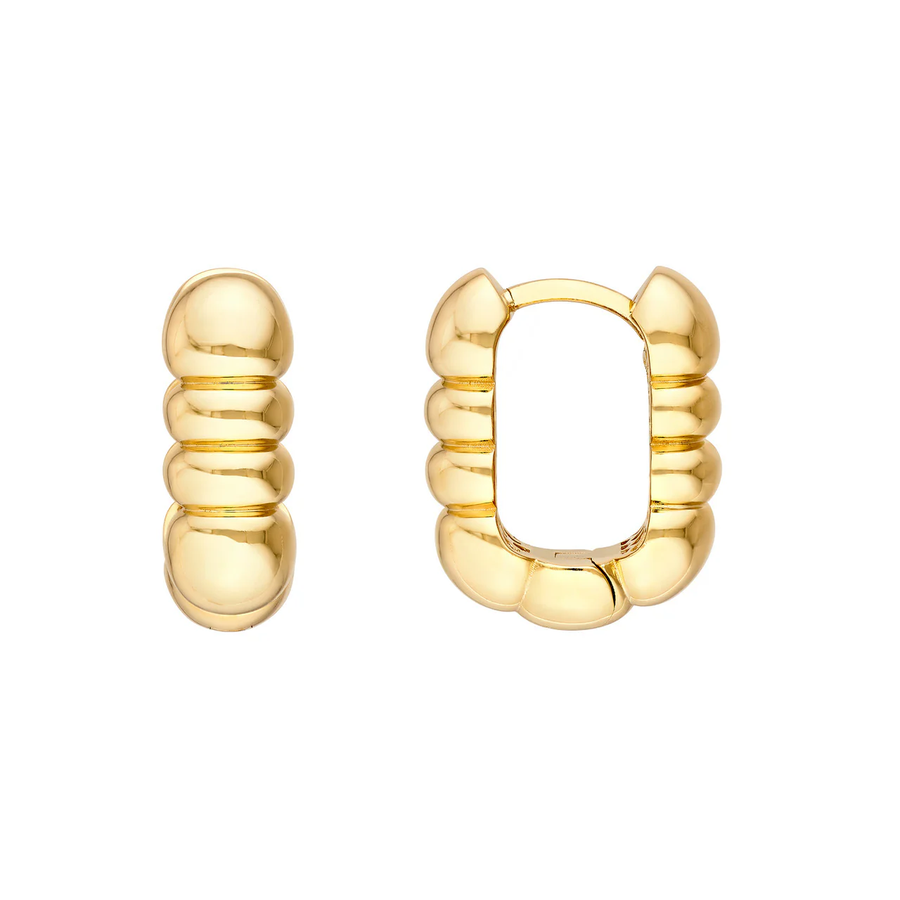Bubble Cushion Hoop Earrings in 14K Yellow Gold