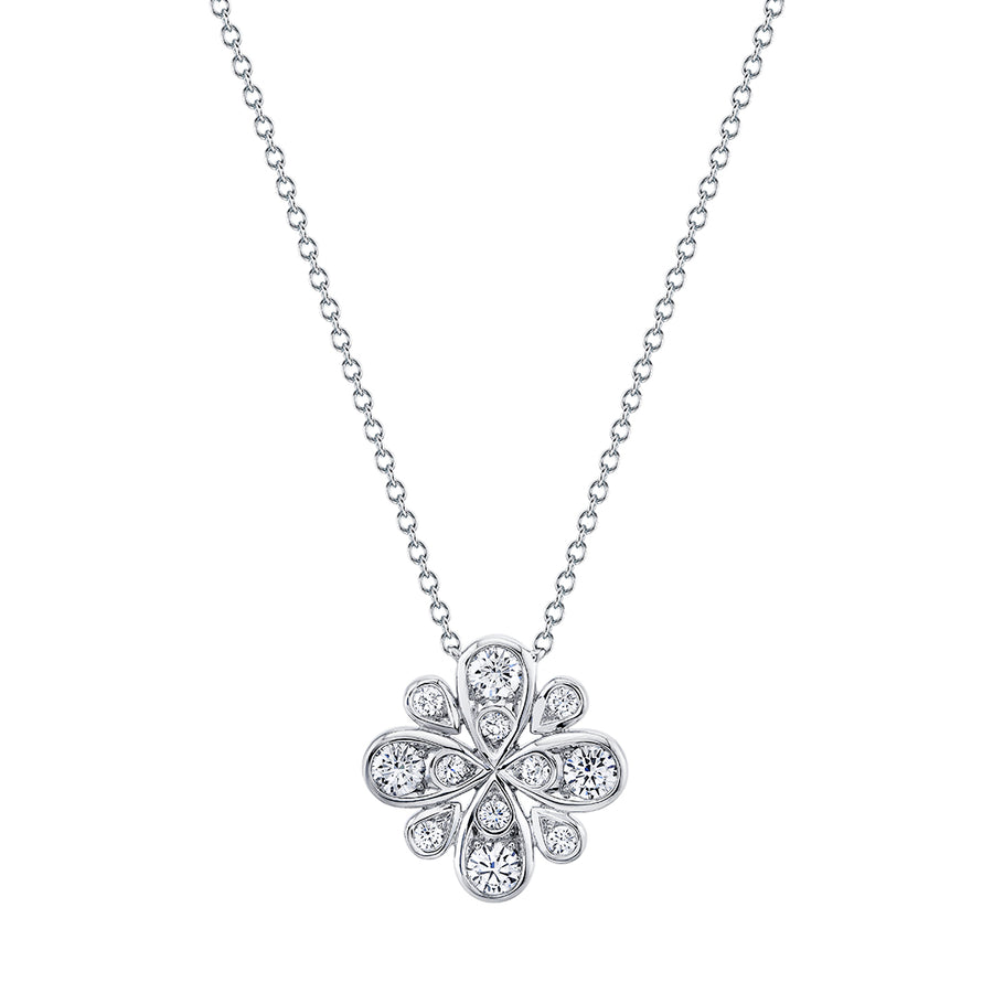 Scallop Jubilee 0.44ct Diamond 14mm Necklace in 18K White Gold, 18"