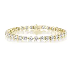 2.99ct Round Brilliant Diamond 3 Prong Line Bracelet in 18K Yellow Gold, 7"