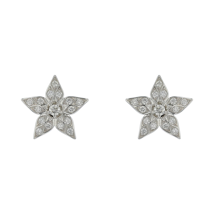 Lily Artisan Pave 0.47ct Diamond 14.5mm Stud Earrings in 18K White Gold
