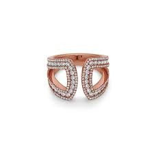 1.56ct Full Cut Diamond Gold Collection "U" Ring in 18K Yellow Gold, size 6.5