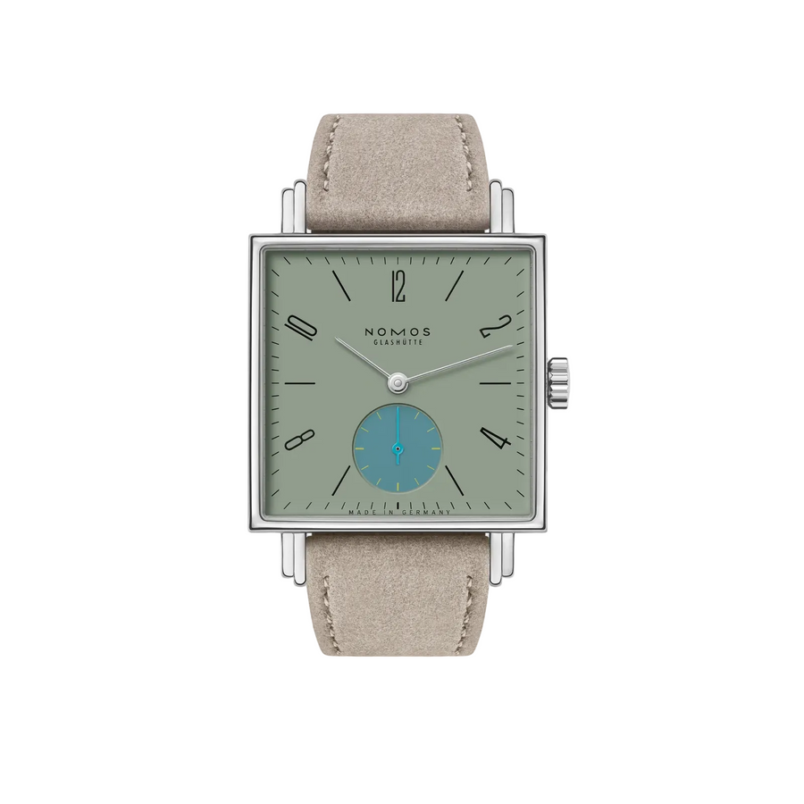 29.5mm Tetra Saliva Watch with Sage Green Dial in Stainless Steel, Strap