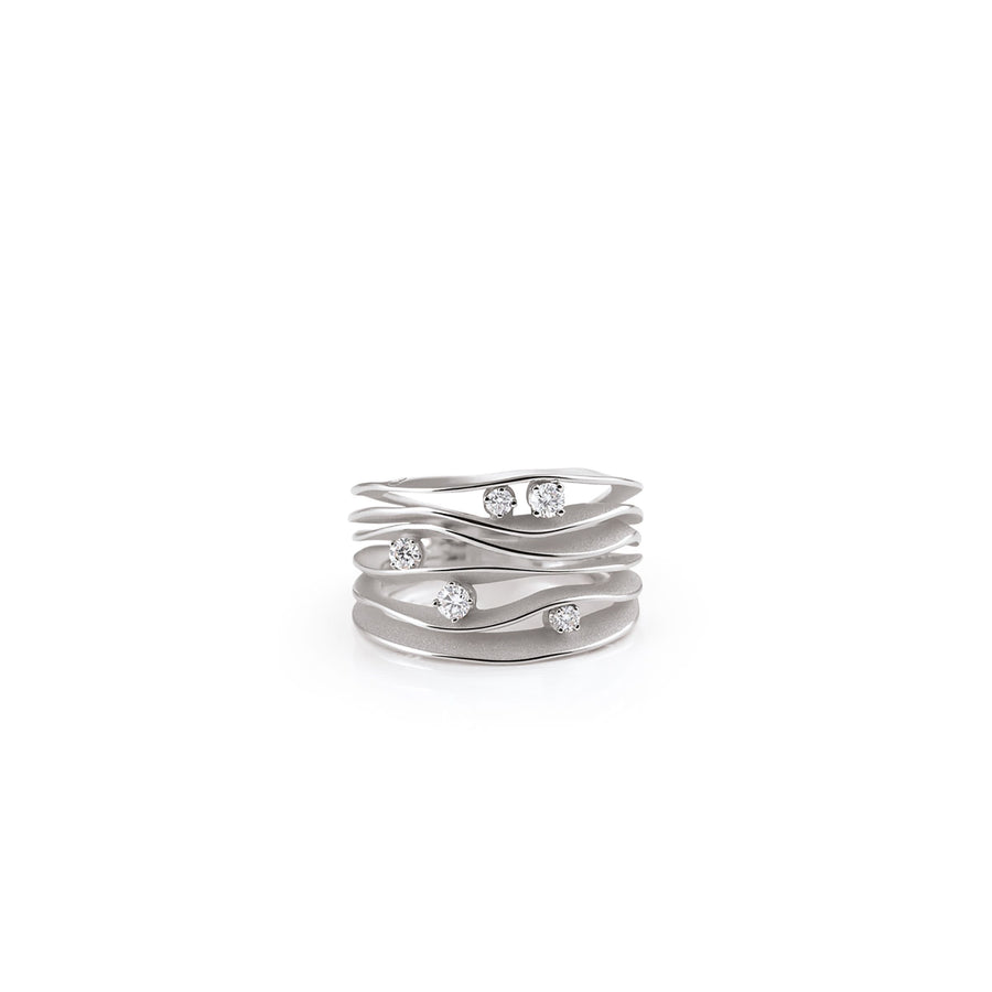 Dune 0.28ct Diamond Ring in 18K White Ice Gold, size 6.5