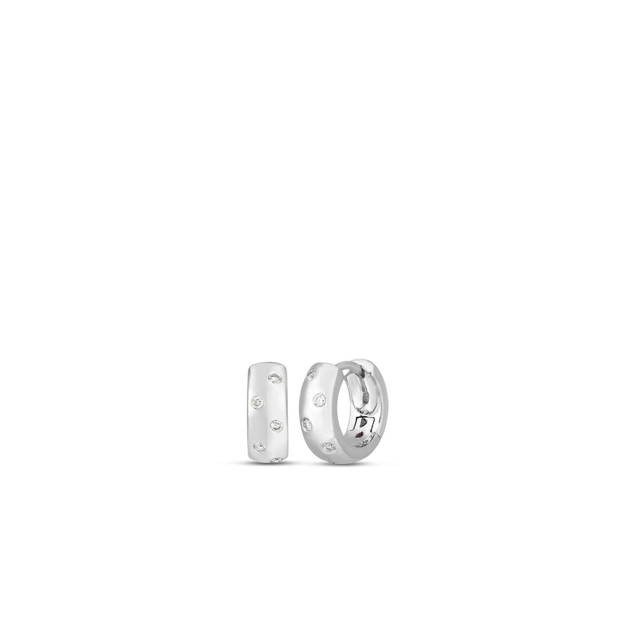 Tiny Treasures 0.14ct Diamond 14mm Wrap Hoop Earrings in 18K White Gold