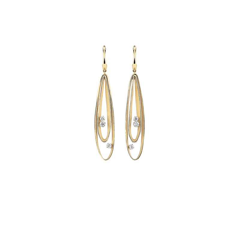Velaa Star 0.38ct Diamond Earrings in 18K Yellow Sunrise Gold