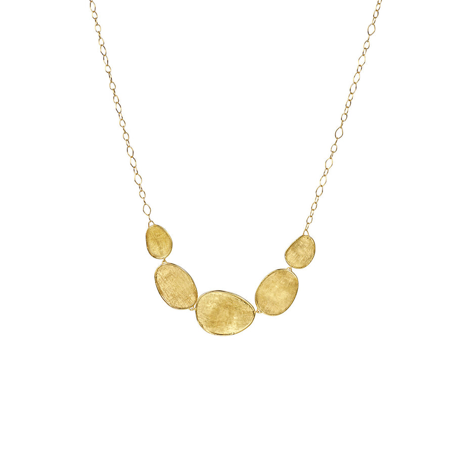 Lunaria Half Bead Petal Necklace in 18K Yellow Gold 16.5" chain