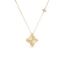Arabesque 0.10ct Diamond Pendant in 18K Yellow Gold, 17" chain