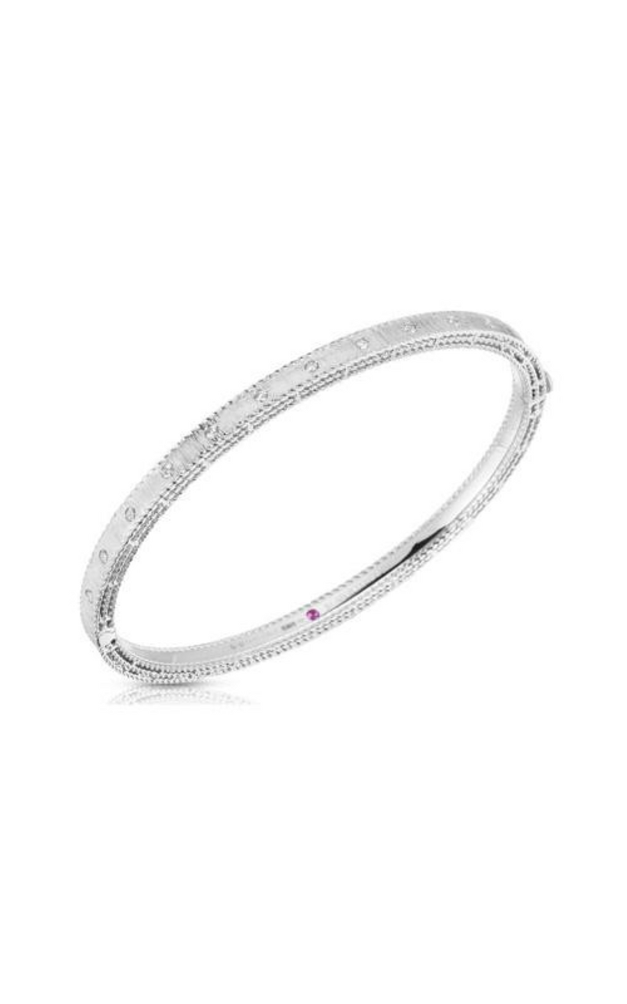 Princess Satin 0.17Ct Diamond Bangle Bracelet in 18K White Gold