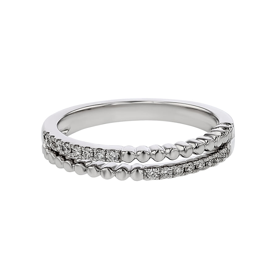 Stackable 0.13ct Diamond Ring in 14K White Gold, size 6.5