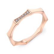 Stackable 0.03ct Diamond Ring in 14K Rose Gold, size 6.5
