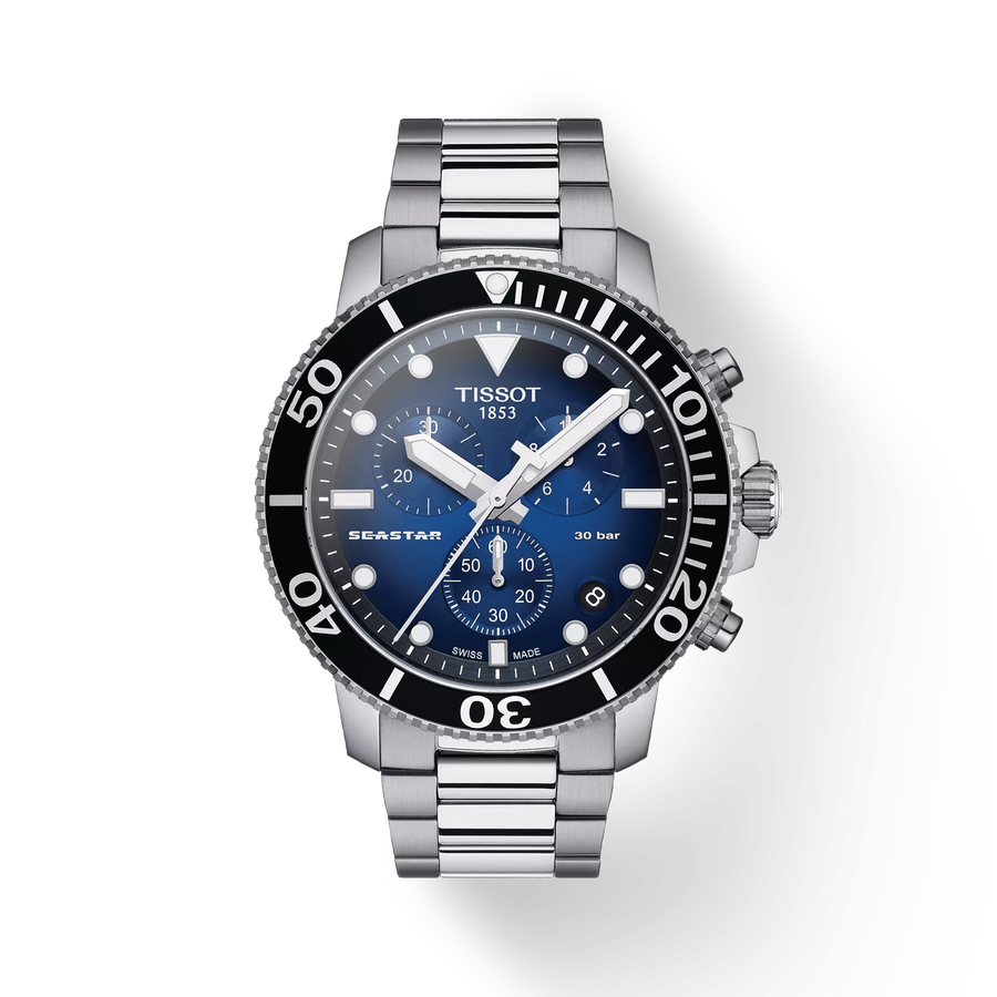 45.5mm Seastar 1000 Watch with Blue Dial in Stainless Steel, Bracelet