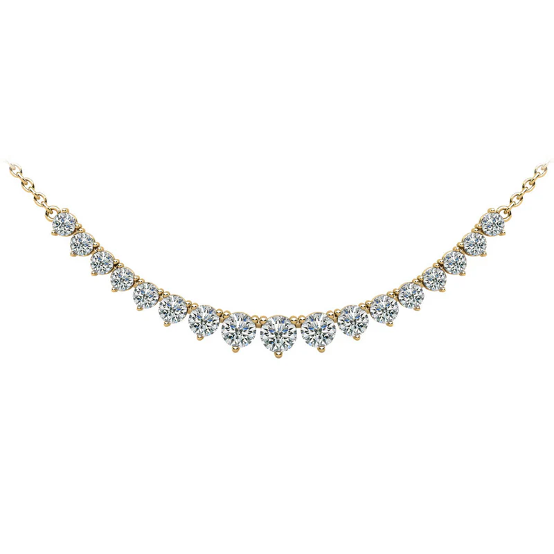1.15ct Diamond Graduated Line Necklace in 14K Yellow Gold, 18"
