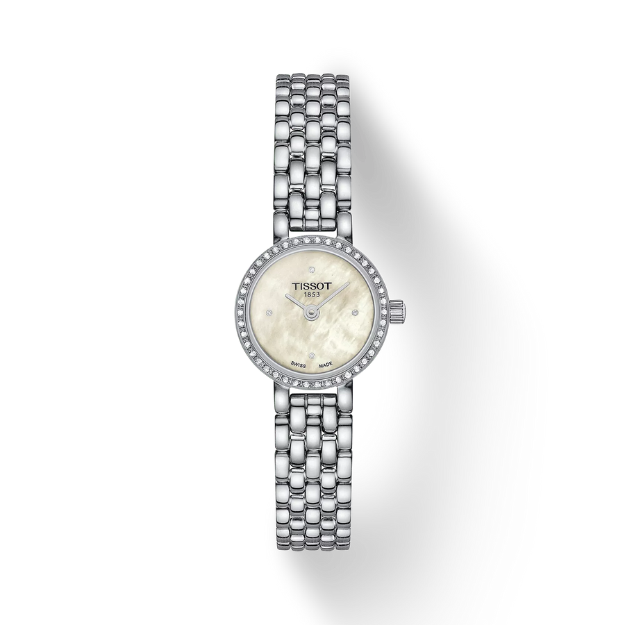 19.5mm Lovely Round Quartz Watch with Mother of Pearl Dial in Stainless Steel, Bracelet