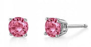Pink Tourmaline 14K White Gold Stud Earrings
