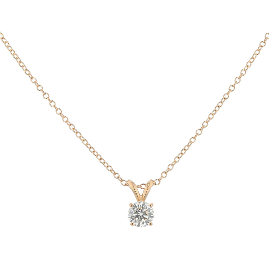 0.57ct Diamond Solitaire Pendant in 14K Yellow Gold, 16" chain