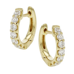 Odessa 0.52ct Round Diamond Huggie Hoop Earrings in 18K Yellow Gold