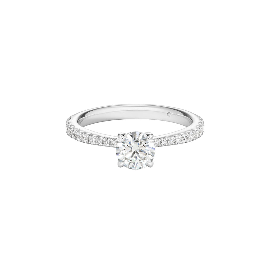 Vela 0.702ct Round Brilliant Diamond and 1.02ct Diamond Ring in Platinum, size 6.5