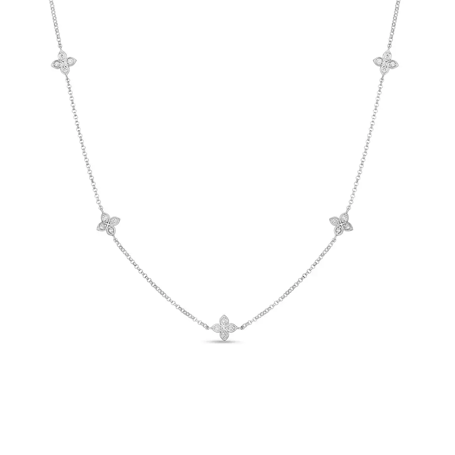 Love by the Inch 0.22ct Diamond Necklace in 18K White Gold 14-17" chain