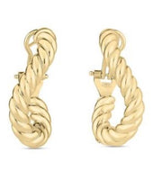 Classic Oro Twisted Hoop Earrings in 18K Yellow Gold