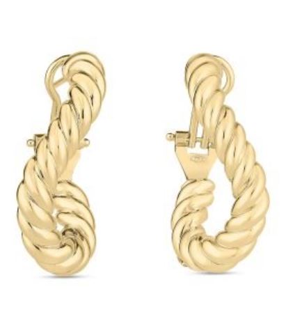 Classic Oro Twisted Hoop Earrings in 18K Yellow Gold